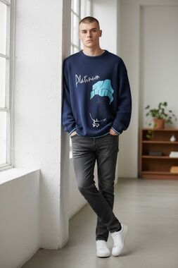 New Sullivan Premium Superior Sweater Size XL Blue Made in Korea Acrylic